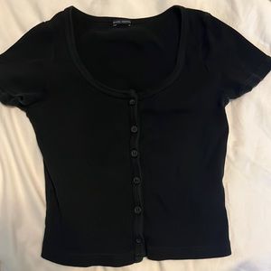 Brandy Melville short sleeve Zelly Top (black)